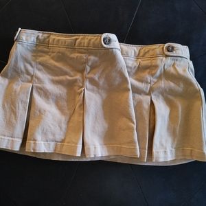Lot of 2 Girls Khaki Uniform Skirts